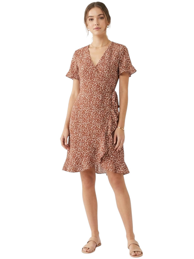 Image for Women's Printed Dress,Brown