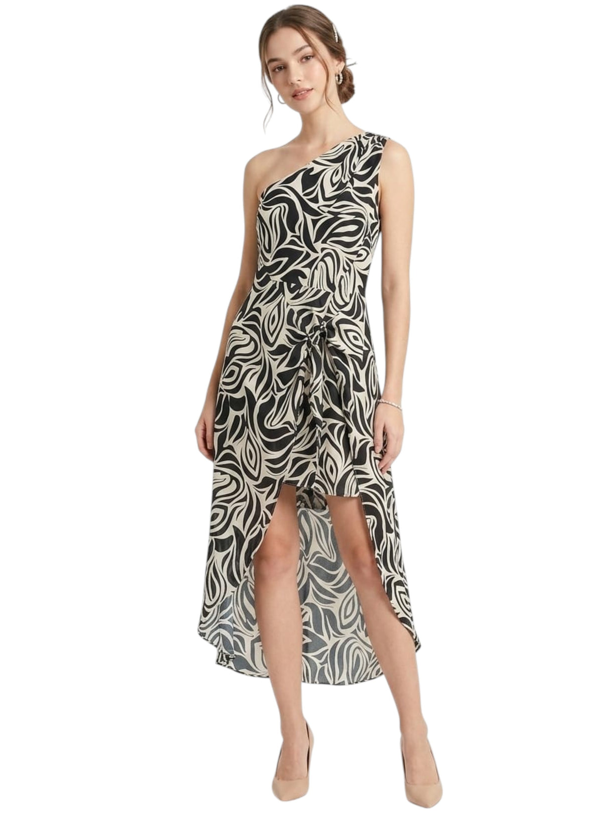 Image for Women's Printed Dress,Black/White