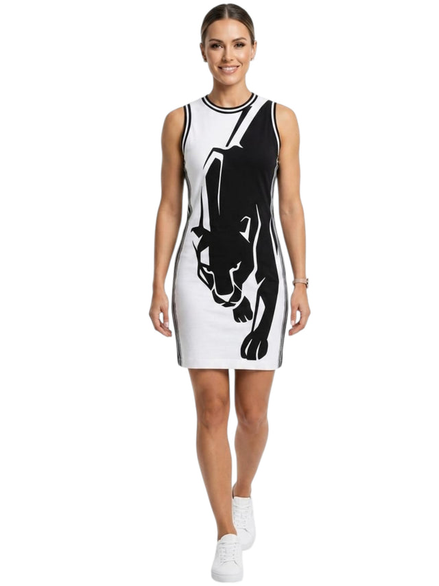 Image for Women's Animal Printed Dress,Black/White