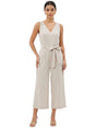 Image for Women's Plain Solid Jumpsuit,Beige