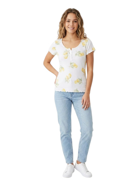 Image for Women's Printed Top,White
