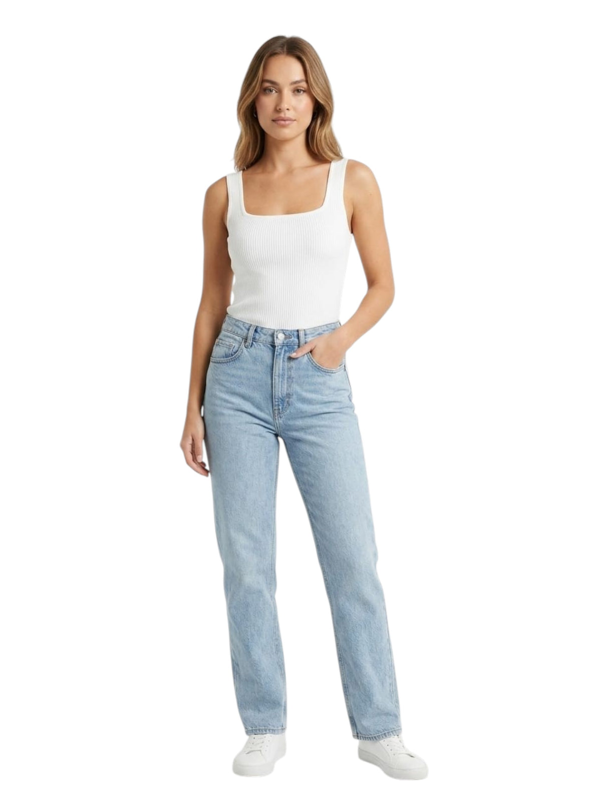 Image for Women's Ribbed Top,White