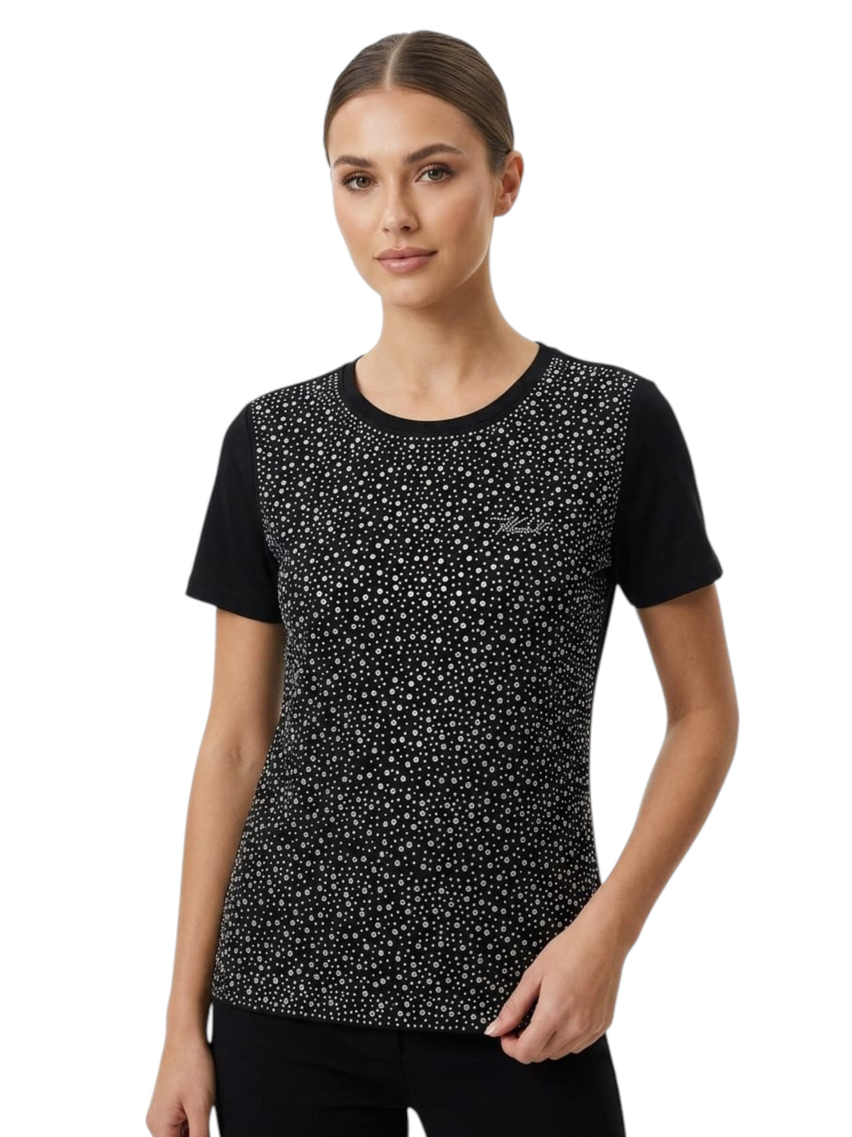 Image for Women's Rhinestones Top,Black