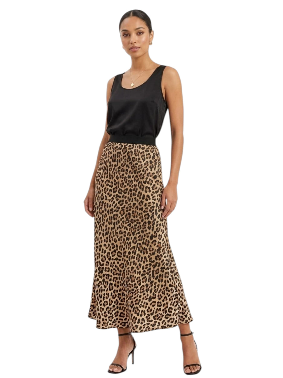 Image for Women's Leopard Printed Skirt,Light Brown