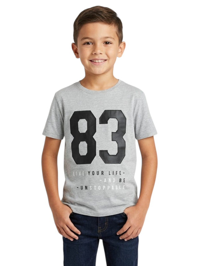 Image for Kids Boy's Printed Top,Grey
