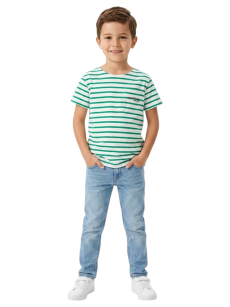 Image for Kids Boy's Green Striped Top,White