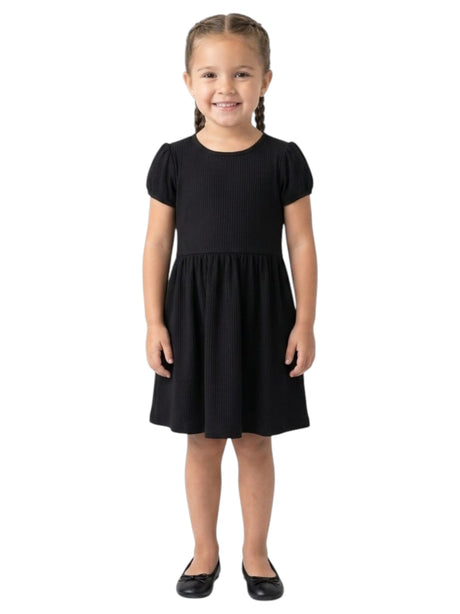 Image for Kids Girl's Ribbed Dress,Black
