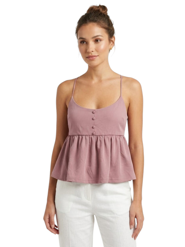 Image for Women's Ruffled Top,Dusty Rose