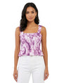 Image for Women's Printed Ombre Crop Top,Purple