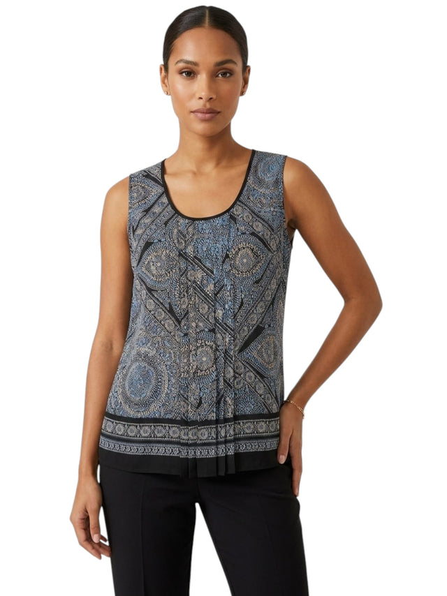 Image for Women's Graphic Printed Top,Navy