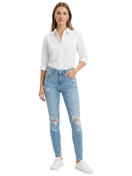 Image for Women's Knee Cropped Jeans,Blue