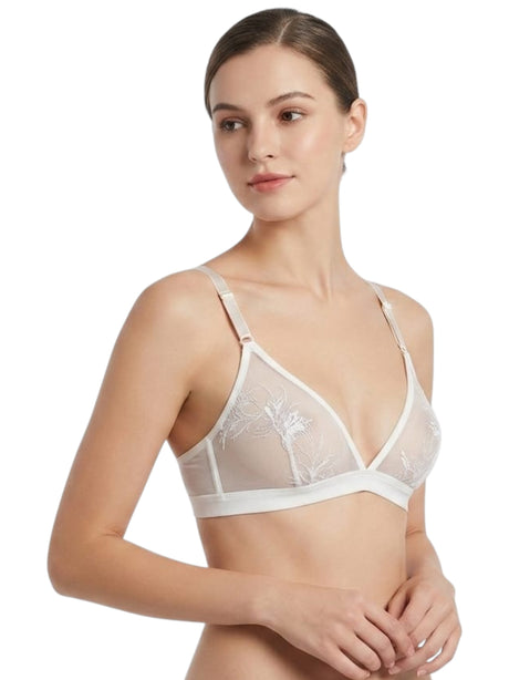 Image for Women's Lace Sheer Bra,White