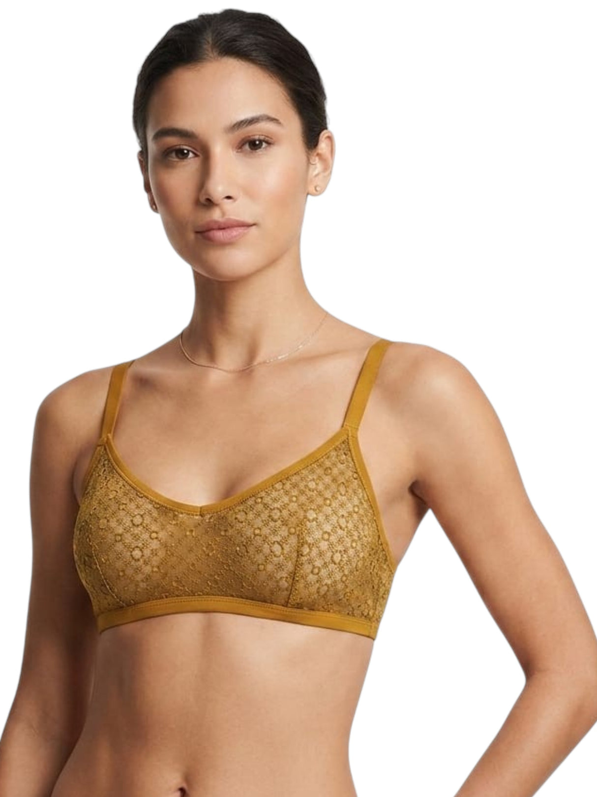 Image for Women's Lace Sheer Bra,Olive