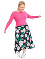 Image for Women's Floral Printed Skirt,Black