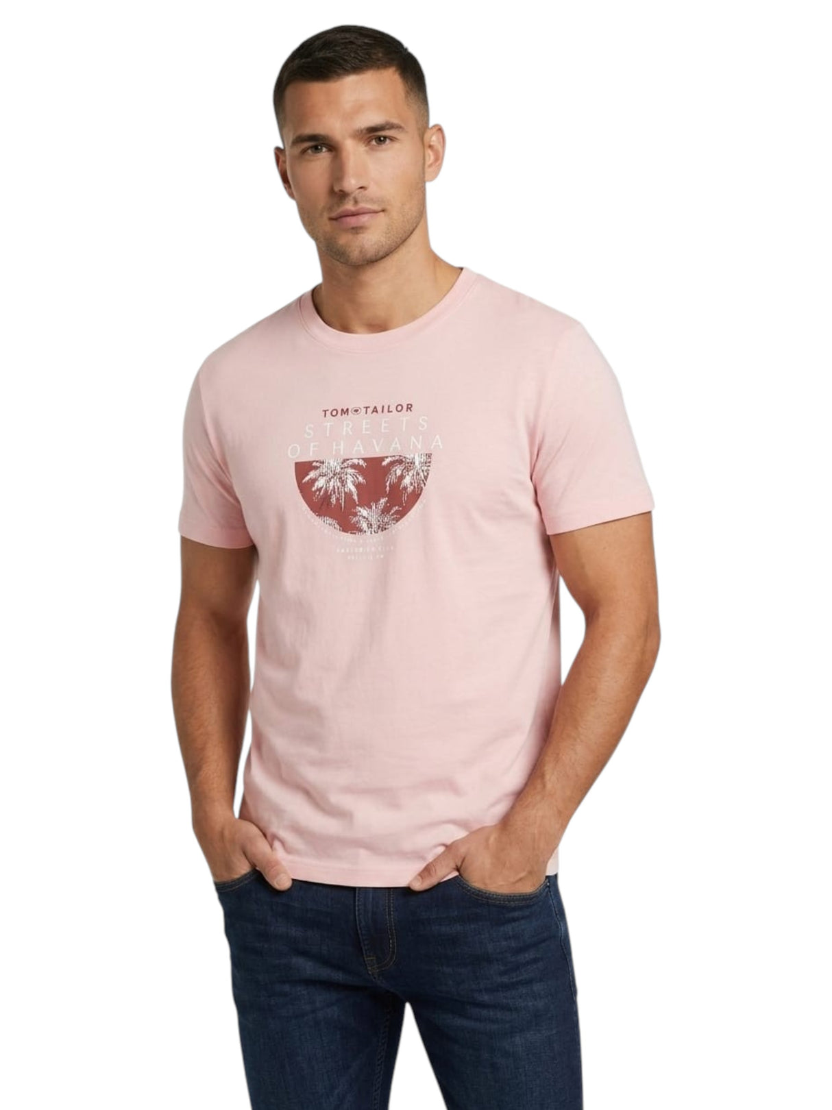 Image for Men's Printed Top,Light Coral