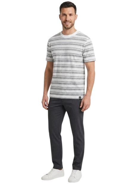Image for Men's Grey Striped Top,White