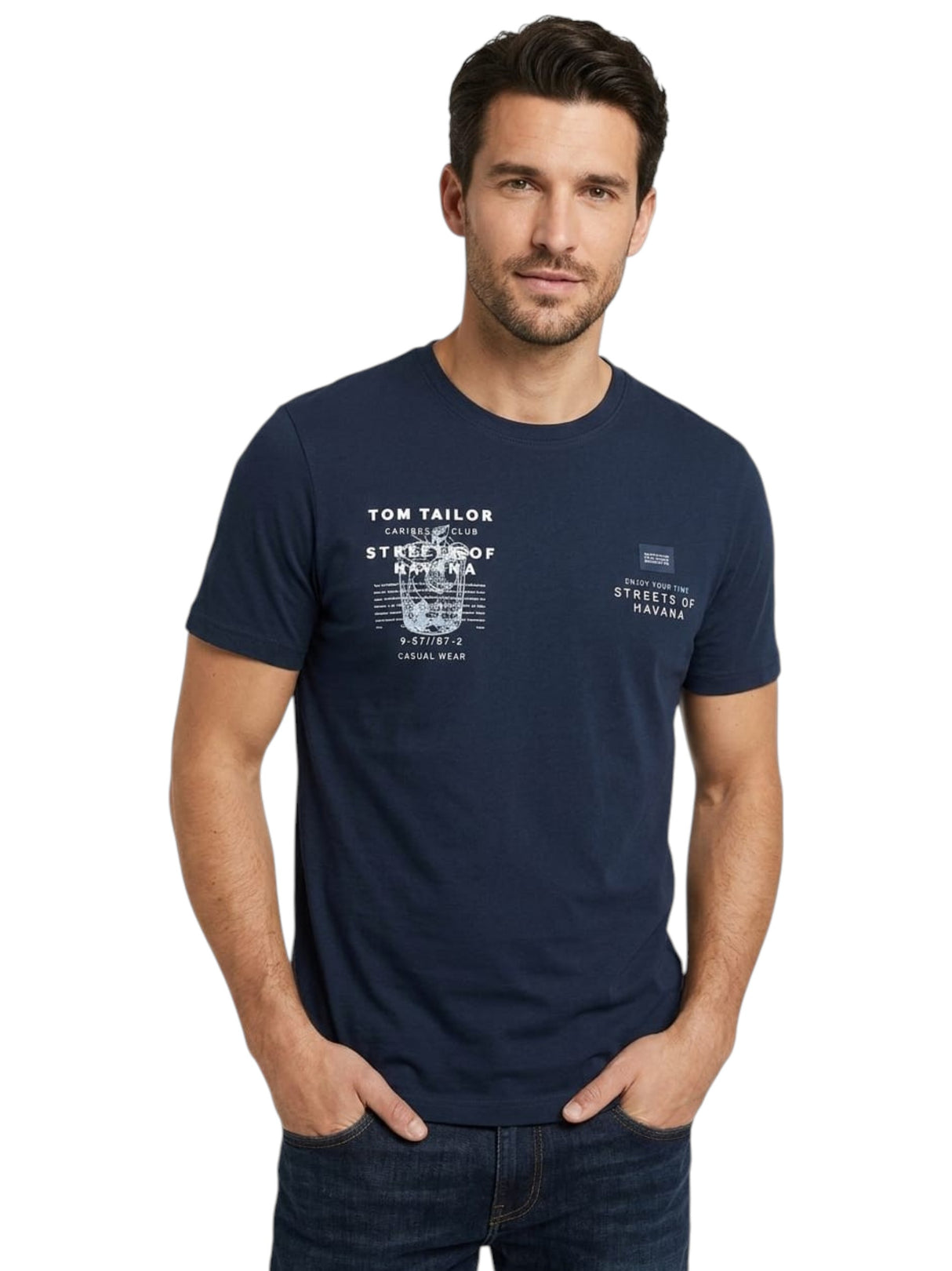 Image for Men's Printed Top,Navy