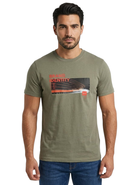 Image for Men's Printed Top,Olive