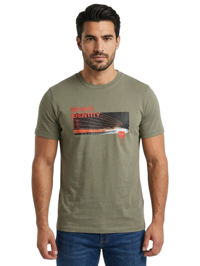 Image for Men's Printed Top,Olive
