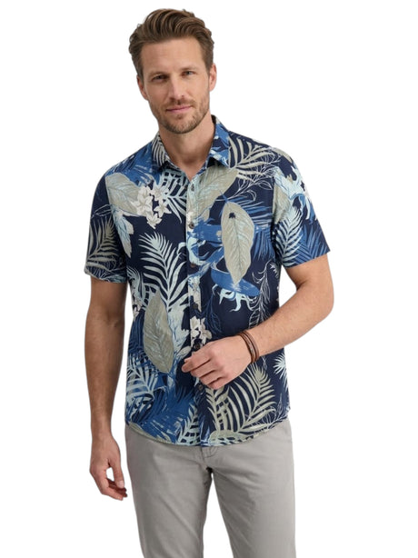 Image for Men's Printed Dress Shirt,Navy