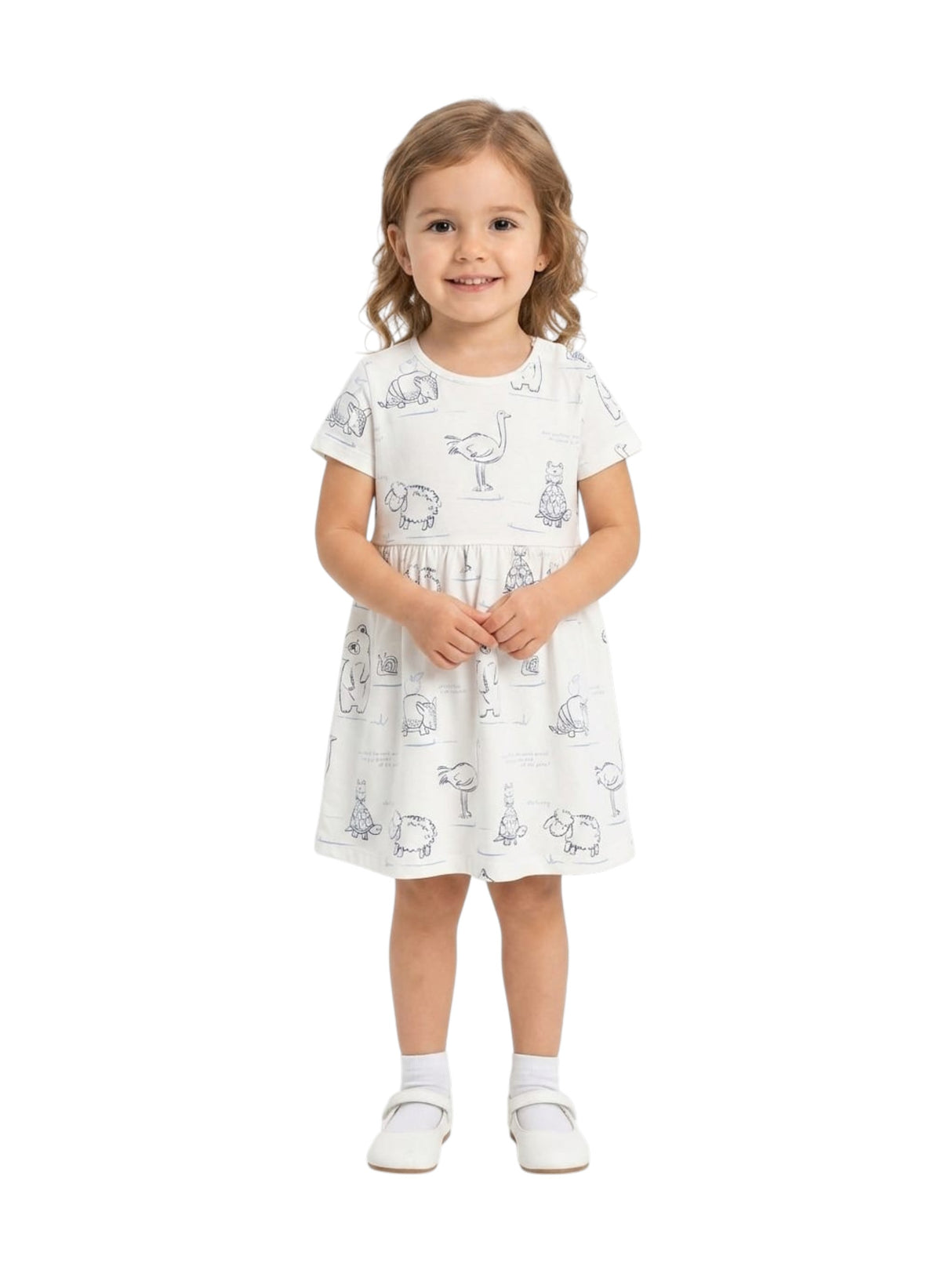 Image for Kids Girl's Printed Dress,White