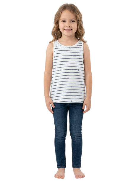 Image for Kids Girl's Navy Striped To,White