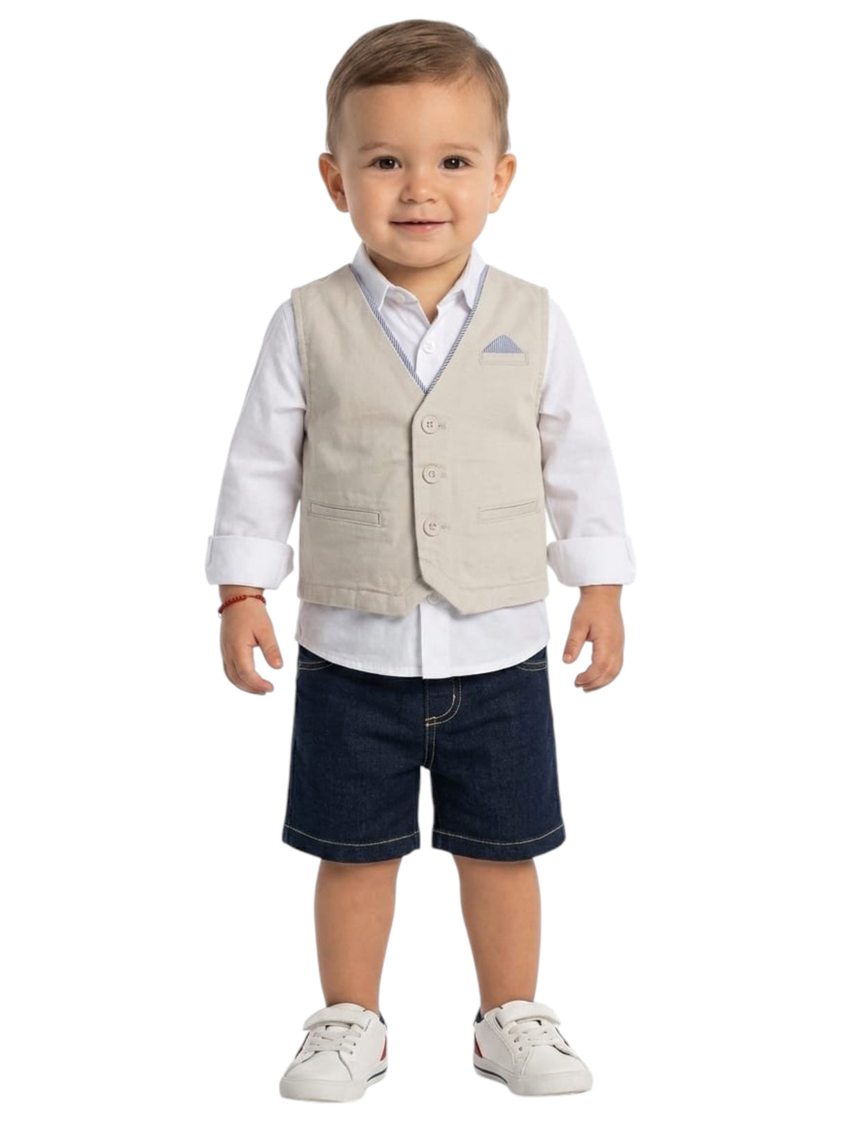 Image for Kids Girl's Plain Vest,Stone