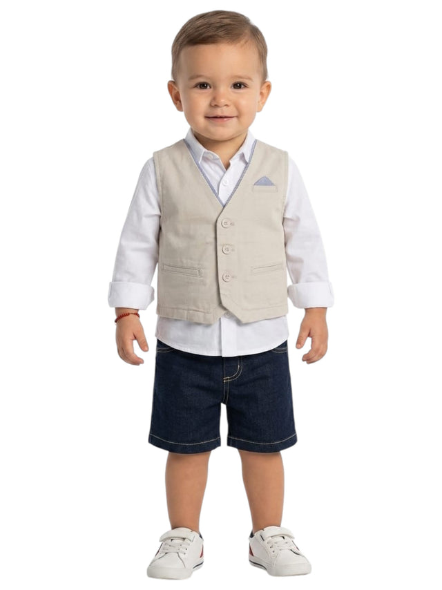 Image for Kids Girl's Plain Vest,Stone