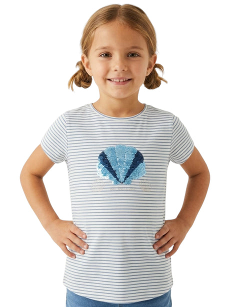 Image for Kids Girl's Blue Striped Top,White