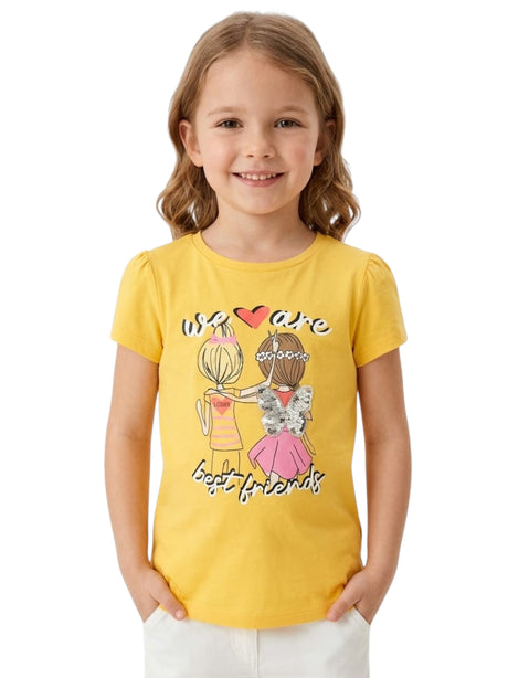 Image for Kids Girl's Printed Top,Yellow