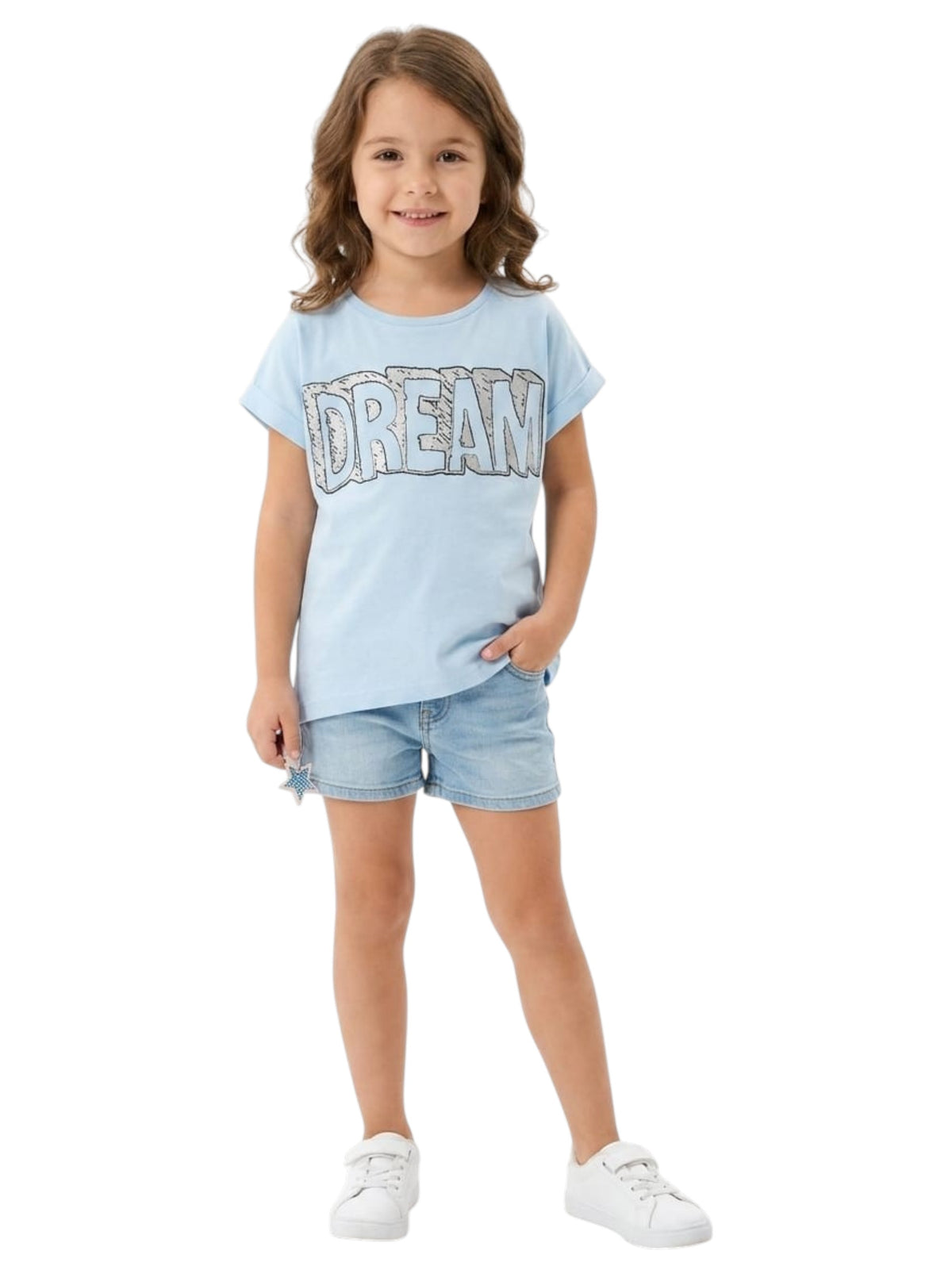 Image for Kids Girl's Printed Top,Light Blue