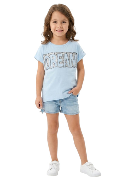 Image for Kids Girl's Printed Top,Light Blue