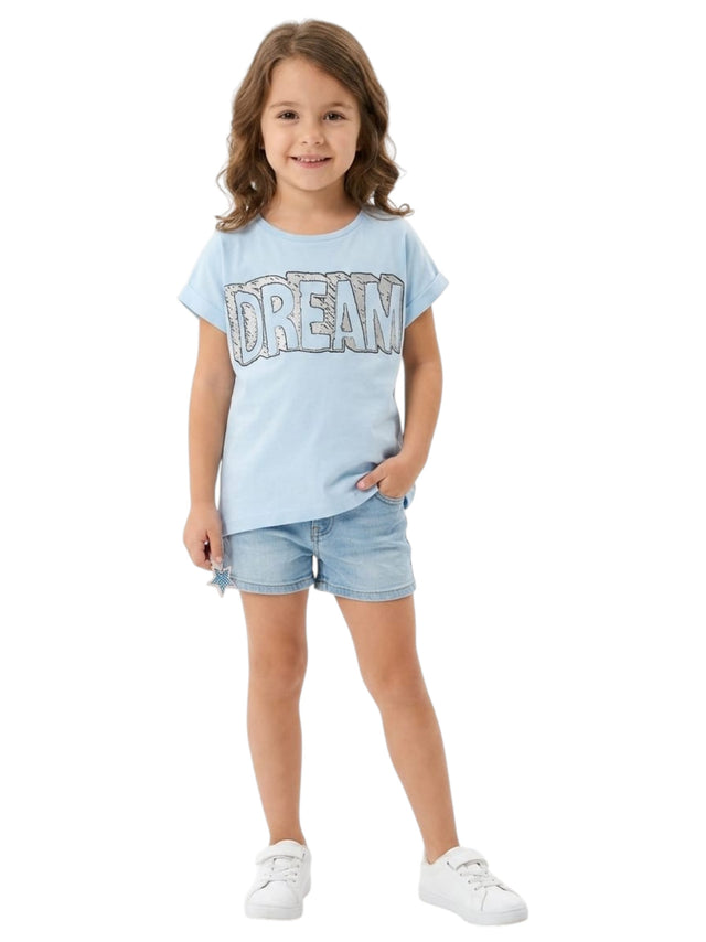 Image for Kids Girl's Printed Top,Light Blue