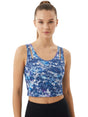 Image for Women's Printed Heather Sport Bra,Blue