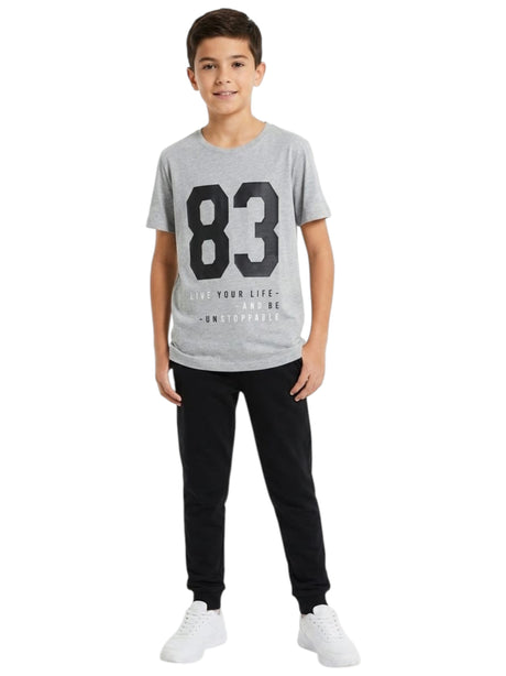 Image for Kids Boy's Printed Top,Grey