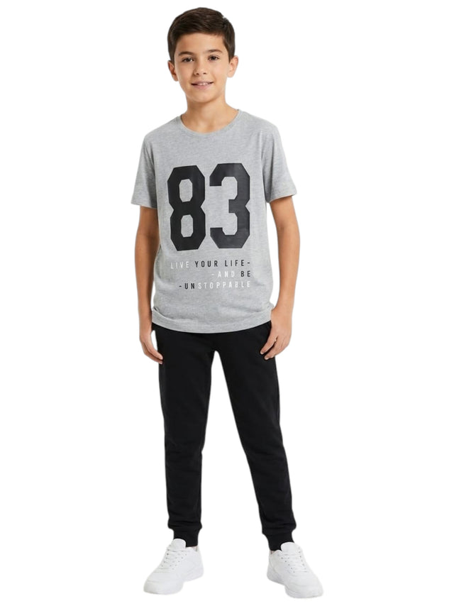 Image for Kids Boy's Printed Top,Grey