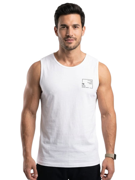 Image for Men's Printed Sport Top,White