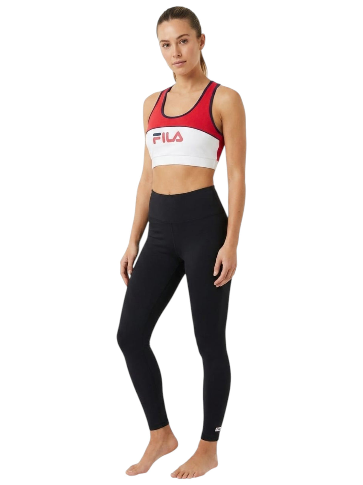 Image for Women's Colorblocked Crop Sport Top,Red
