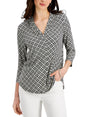 Image for Women's Printed Top,White/Black
