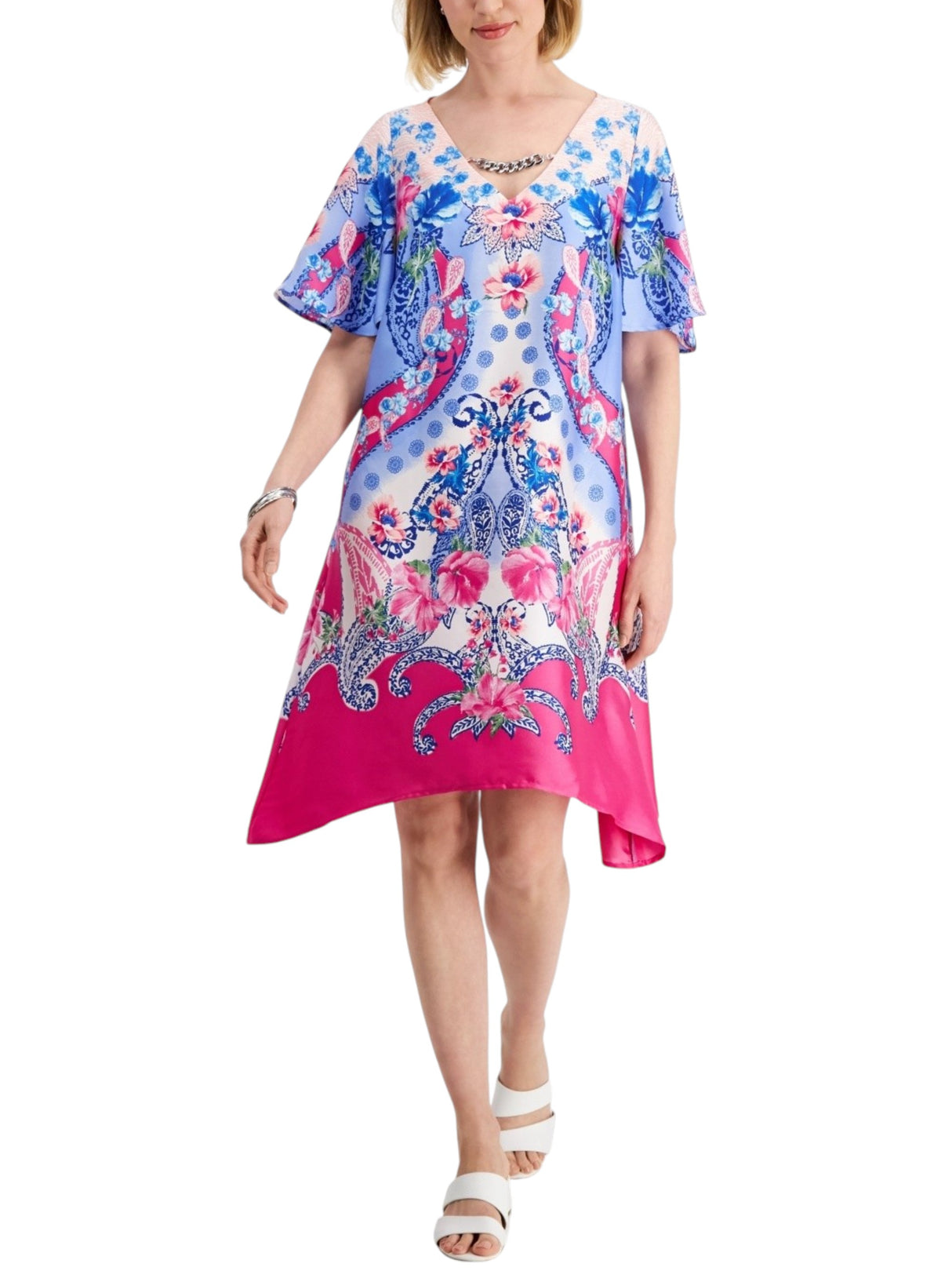 Image for Women's Floral Printed Dress,Multi