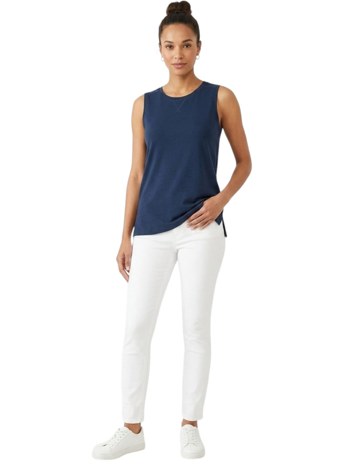 Image for Women's Plain Solid Top,Navy