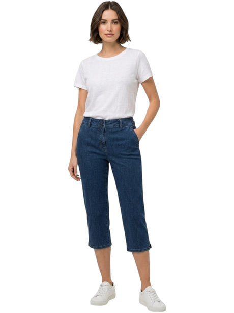 Image for Women's Plain Capri Jeans,Navy