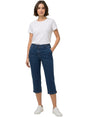 Image for Women's Plain Capri Jeans,Navy