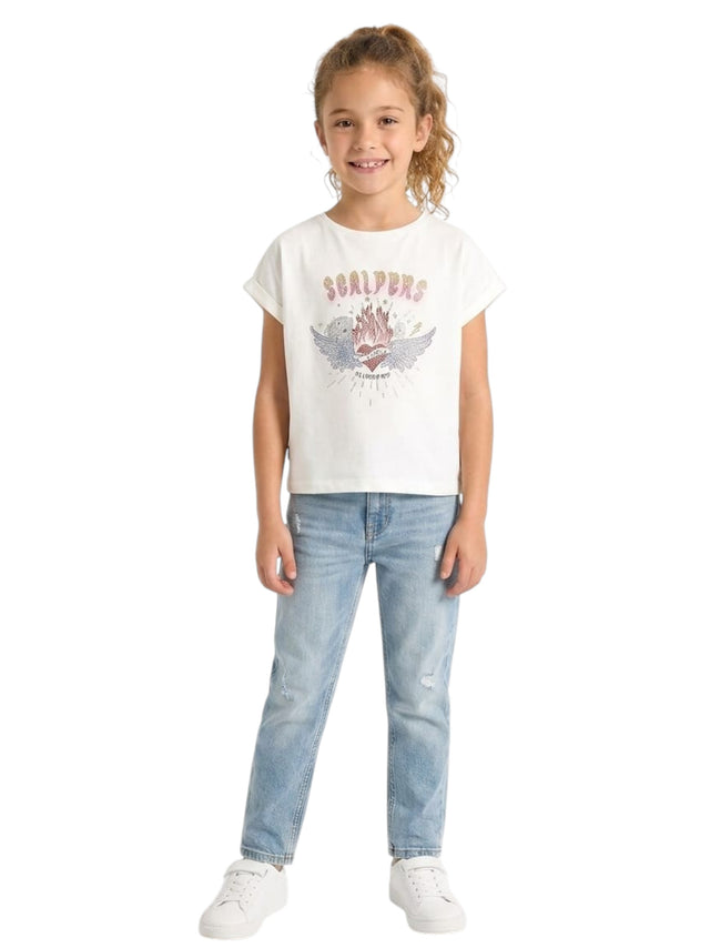 Image for Kids Girl's Brand Logo Printed Top,White