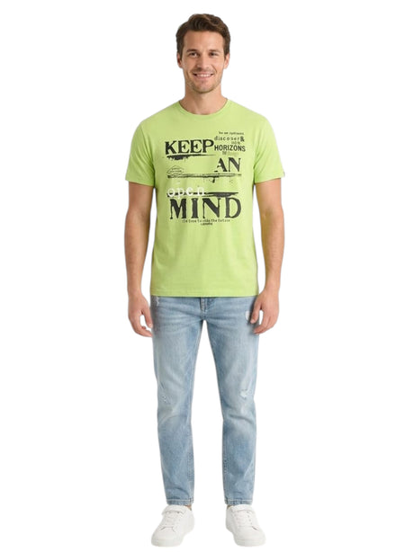 Image for Men's Printed Top,Light Green