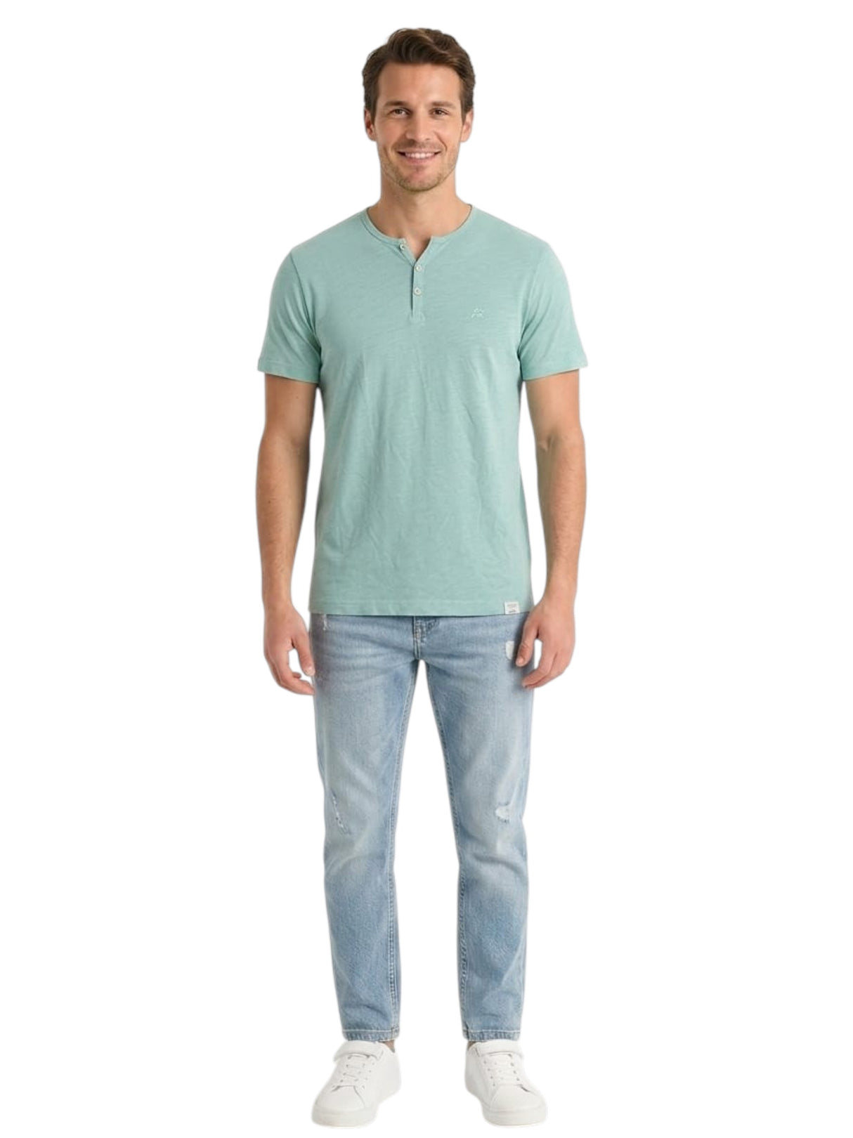 Image for Men's Plain Solid Top,Aqua