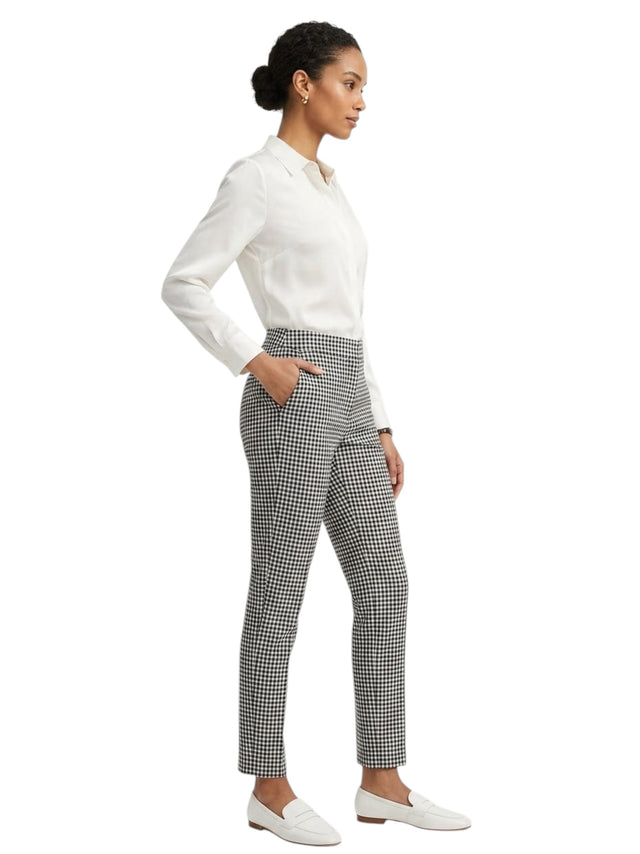 Image for Women's Plaid Classic Pant,White/Black