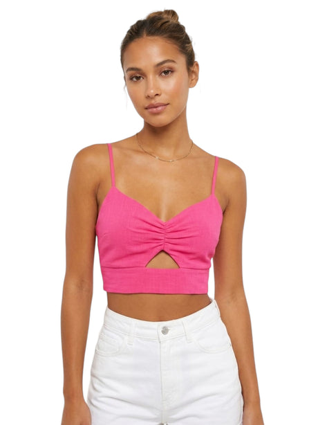 Image for Women's Textured Crop Top,Pink
