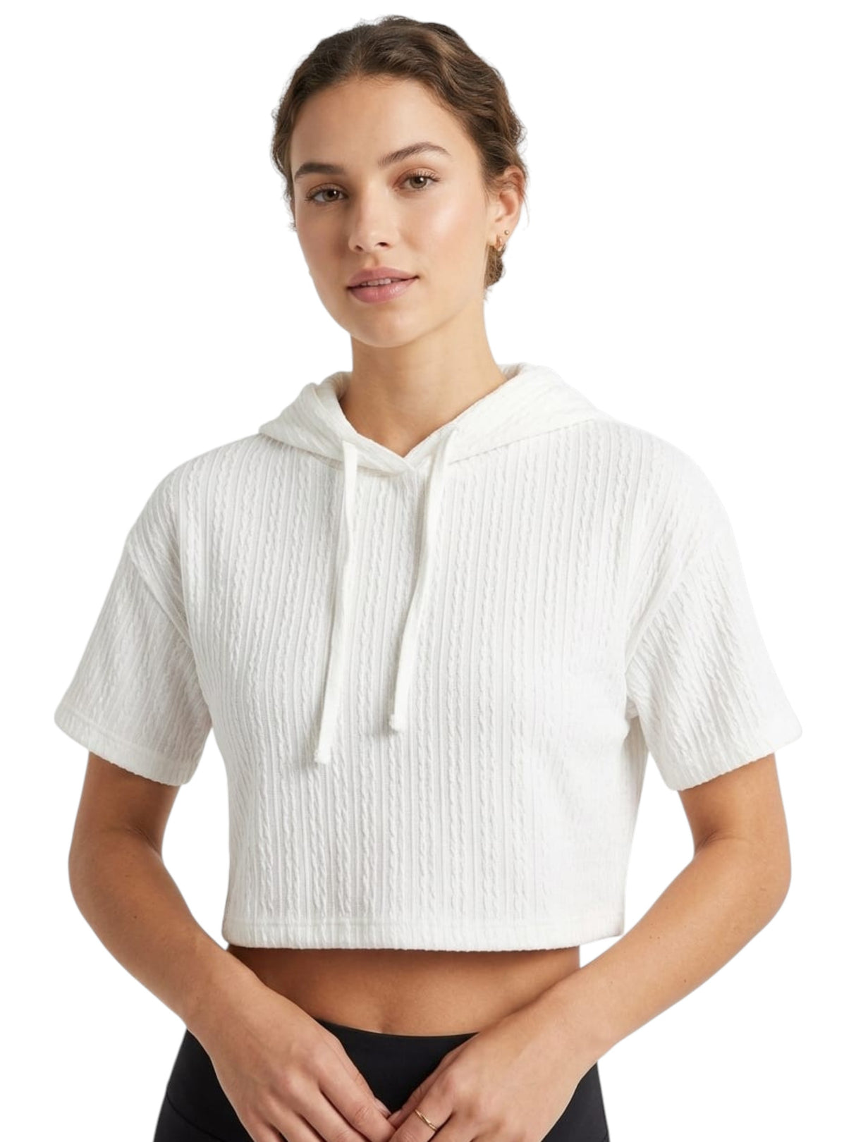 Image for Women's Textured Crop Top,White