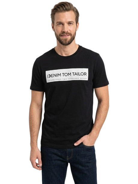 Image for Men's Brand Logo Printed Top,Black